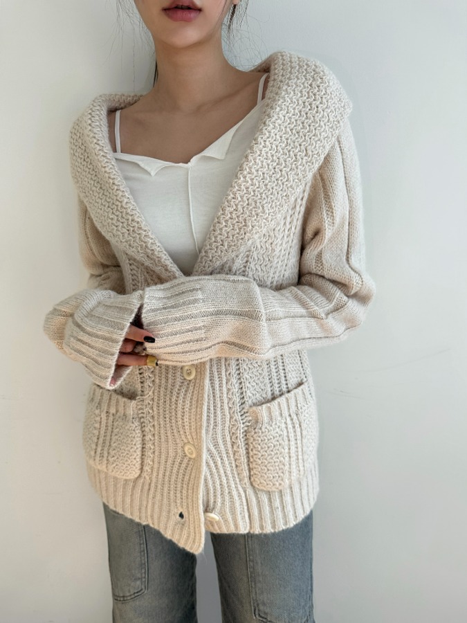 uncle cable knit cardigan