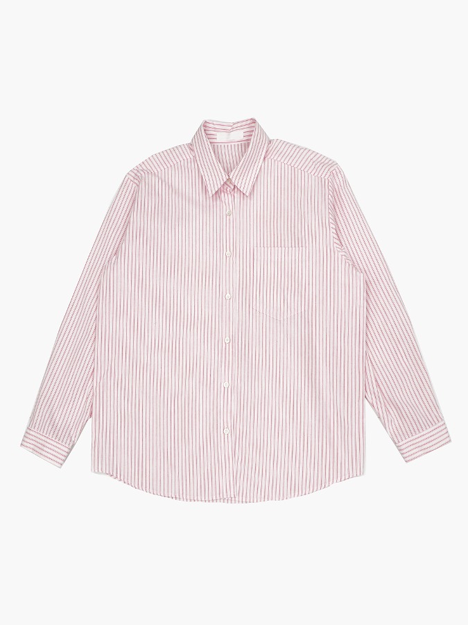 overfit cotton stripe shirt